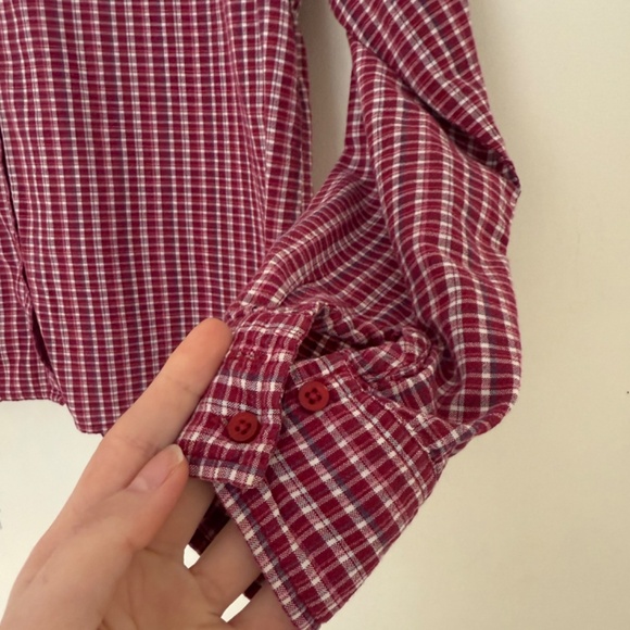 VINTAGE Cherokee rustic red checkered button down longsleeve - Picture 6 of 10